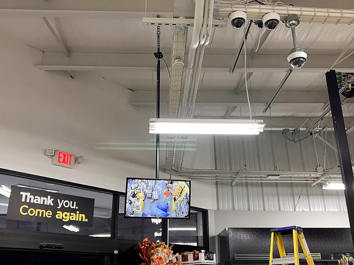 Ceiling dome cameras in a Maine retail store