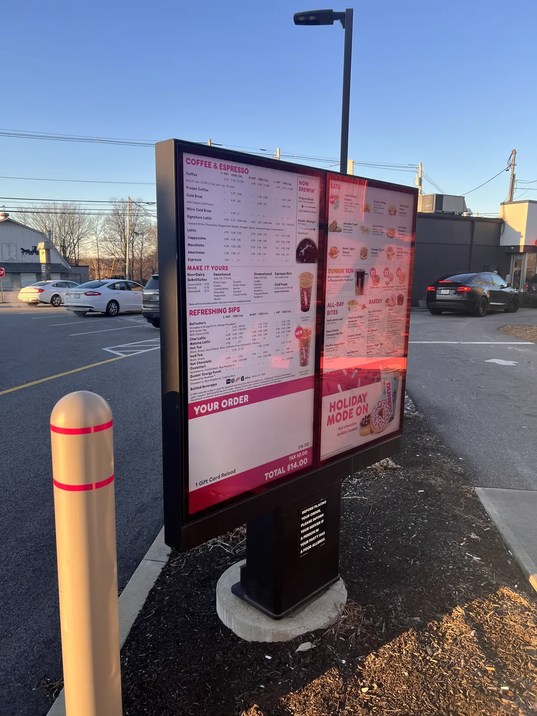 Drive-thru menu board installation
