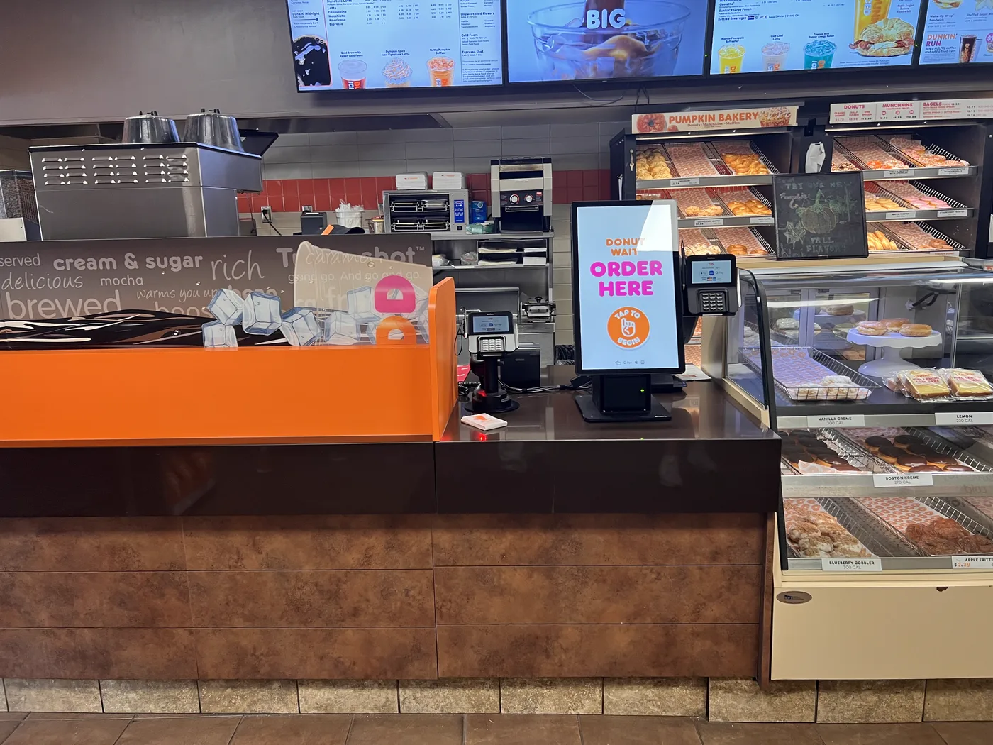Coffee shop counter order displays