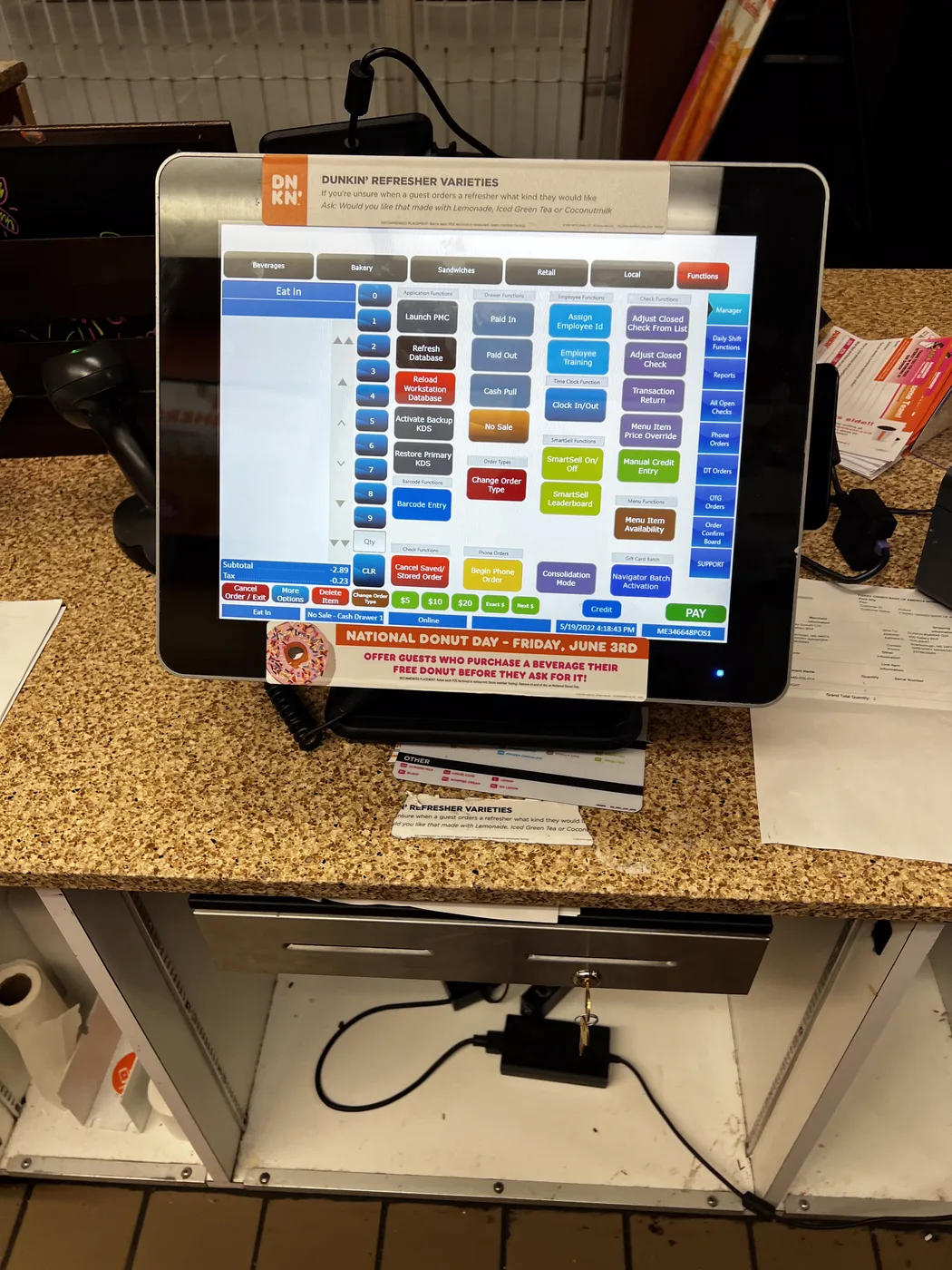 Coffee shop POS register installation