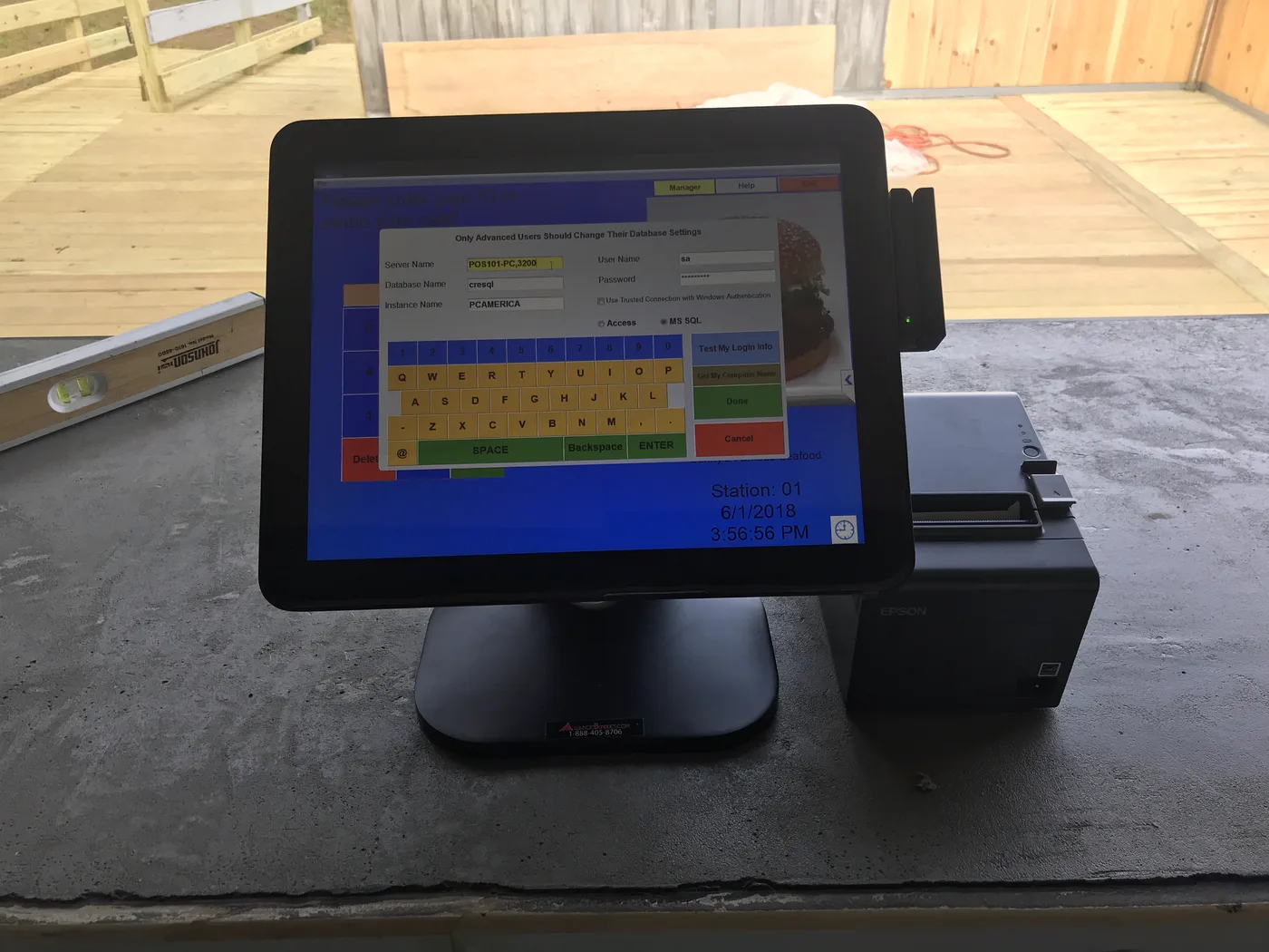 Outdoor POS terminals on a deck