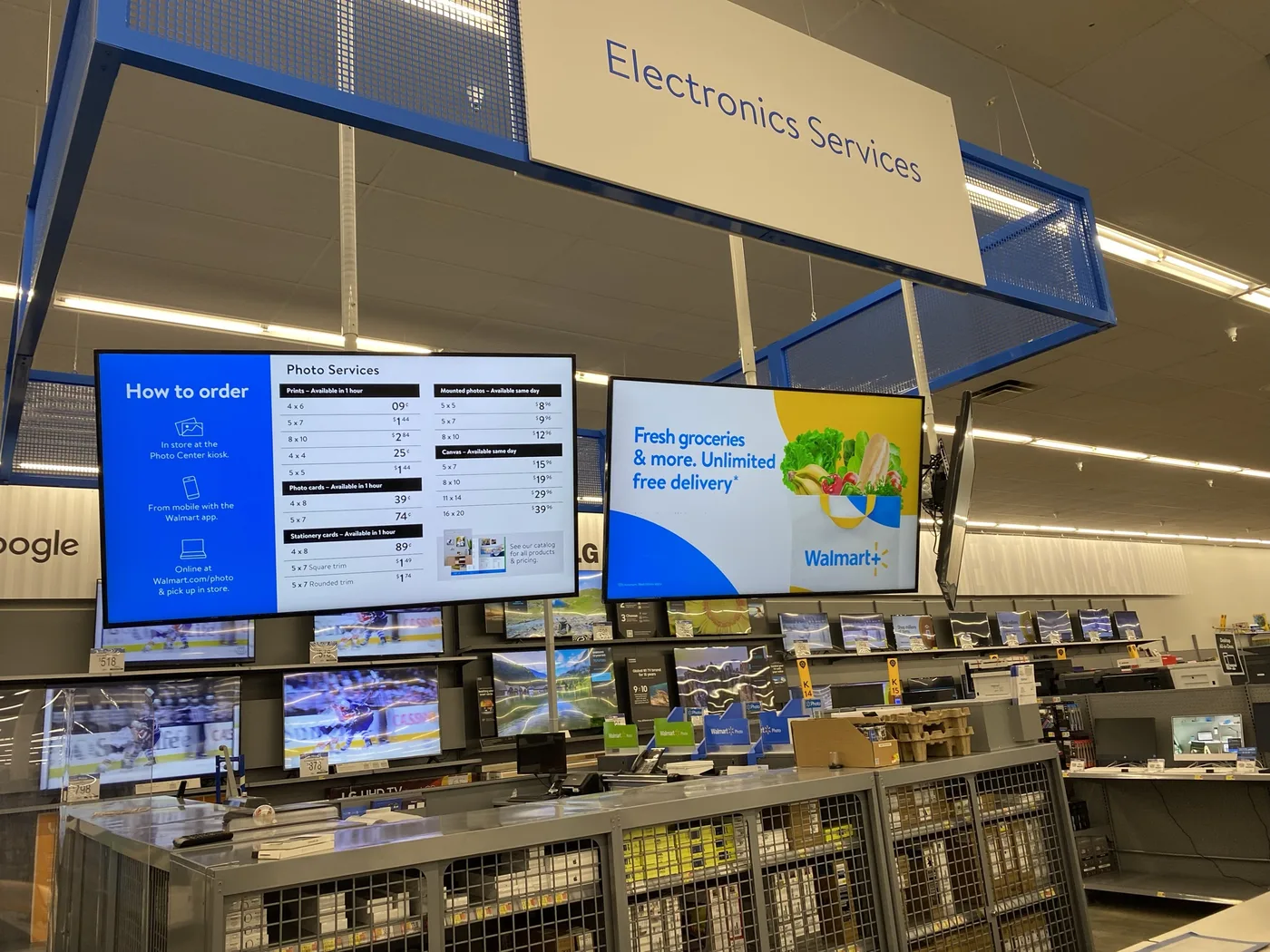 Suspended retail display installation in Maine