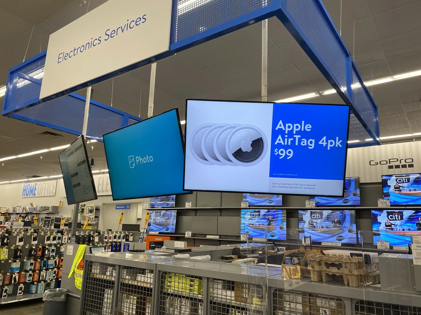 Finished suspended display installation at a Maine retail store