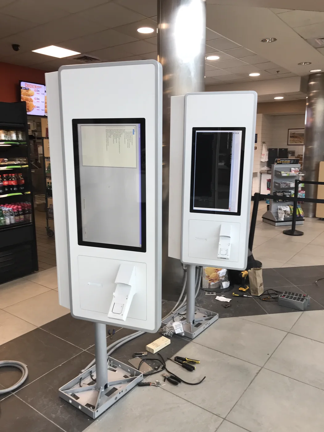 Self-order kiosk installation